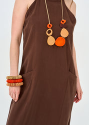 אוברול שקי צווארון קולר חום