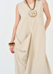 Sleeveless Stone Pocket Dress