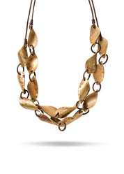 Shell necklace on a gold rope