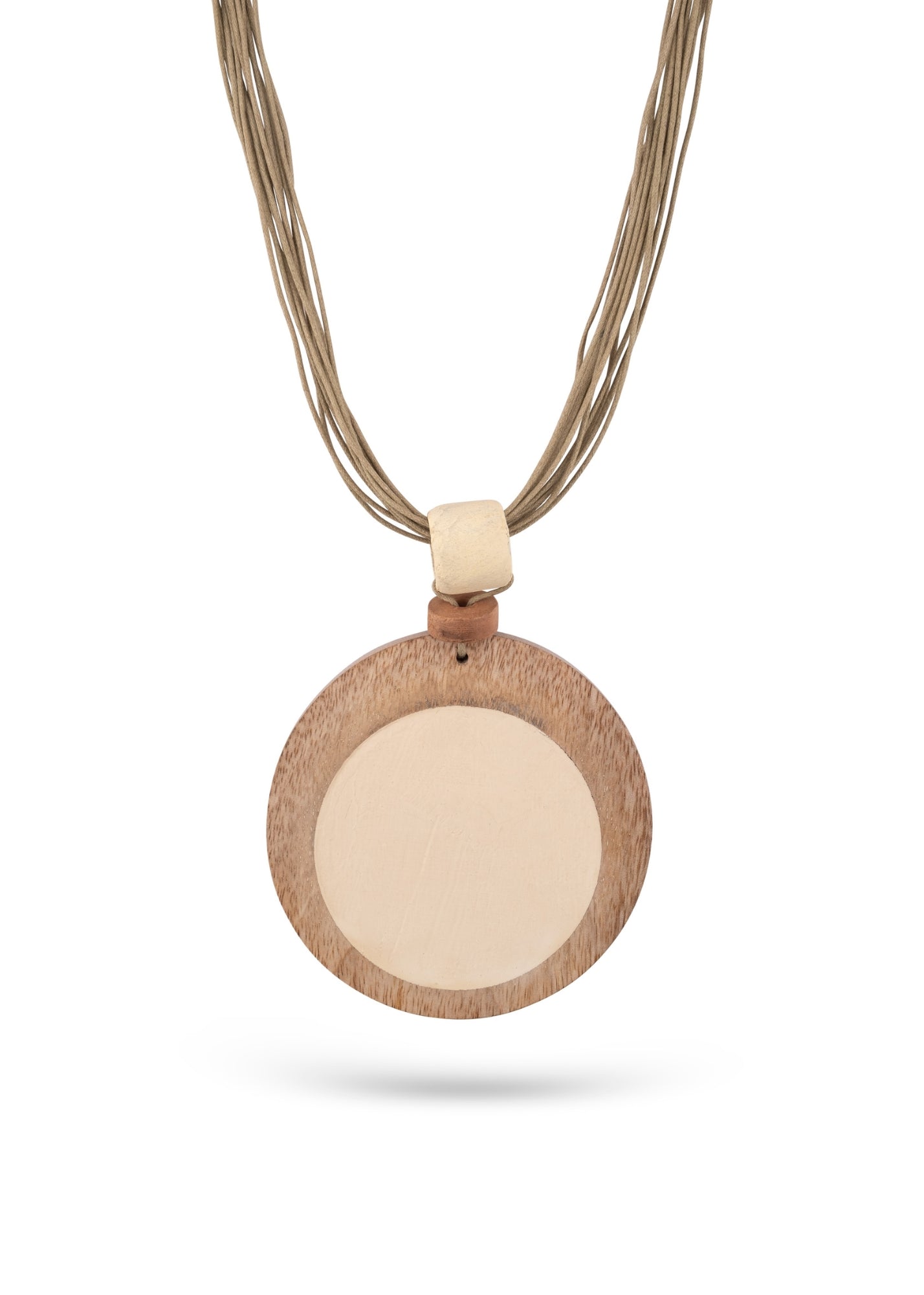 Wash circle necklace made of white mango wood