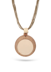 Wash circle necklace made of white mango wood