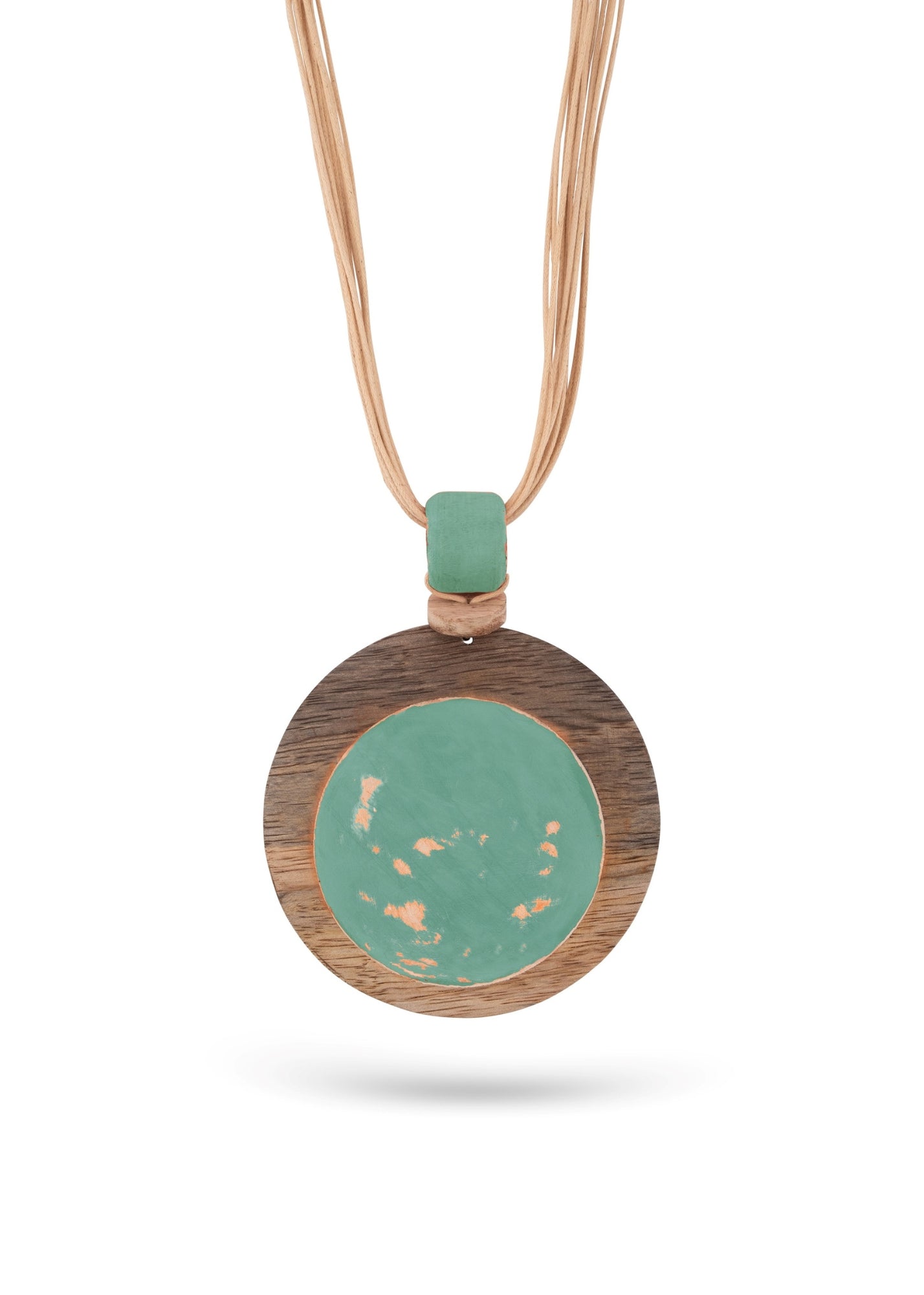 שרשרת עיגול ווש מעץ מנגו ירוק