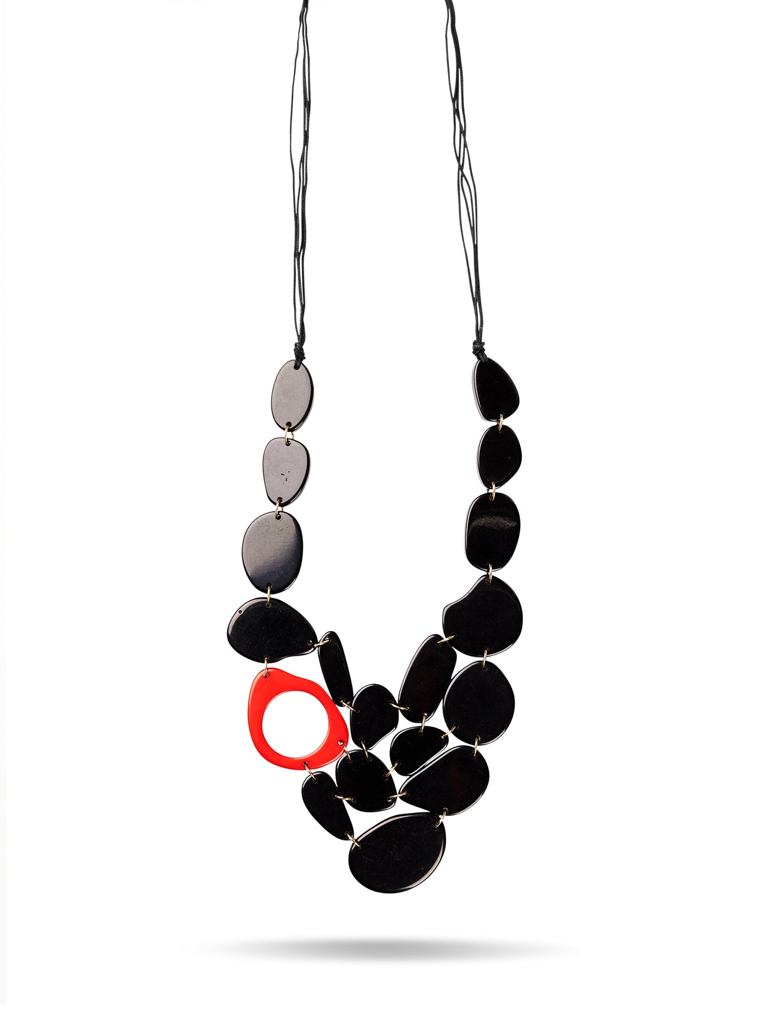 שרשרת רזין עיגול בצבע אדום