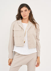 Jacket with two front pockets, Stone cut extension