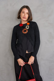 Large handmade necklace resin fragments of a yellow shell