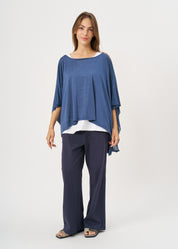 Versatile dark blue slab top