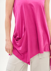 גופייה אלכסונית עם כיס סגול