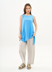 גופייה אלכסונית עם כיס כחול