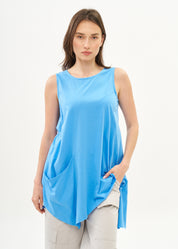 גופייה אלכסונית עם כיס כחול