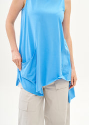 גופייה אלכסונית עם כיס כחול