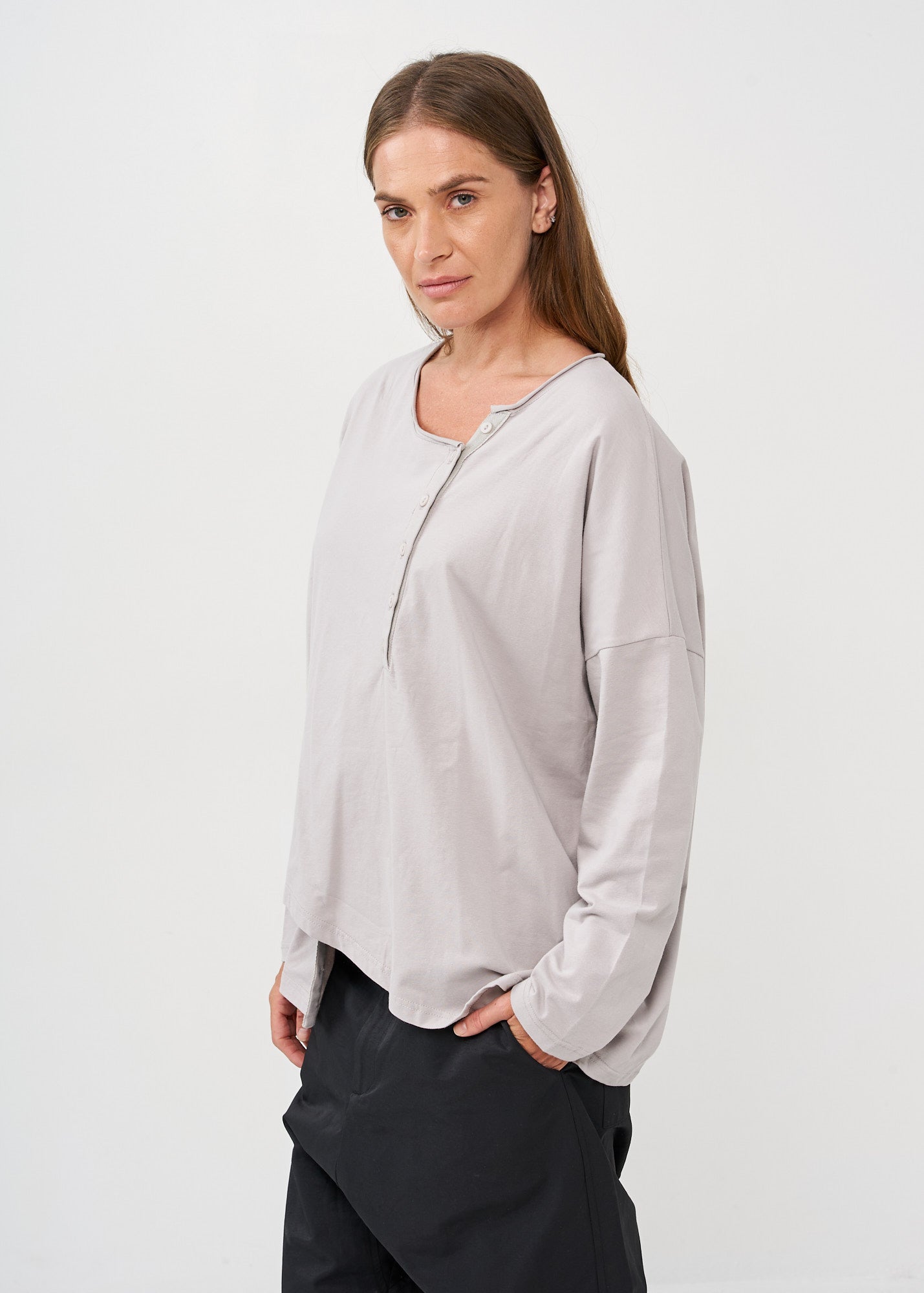 חולצה שרוול ארוך שתי כפתרות סטון