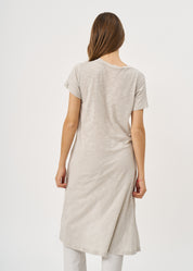 Stone Long Button Short Sleeve Tunic