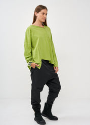 חולצה שרוול ארוך שתי כפתרות ירוק