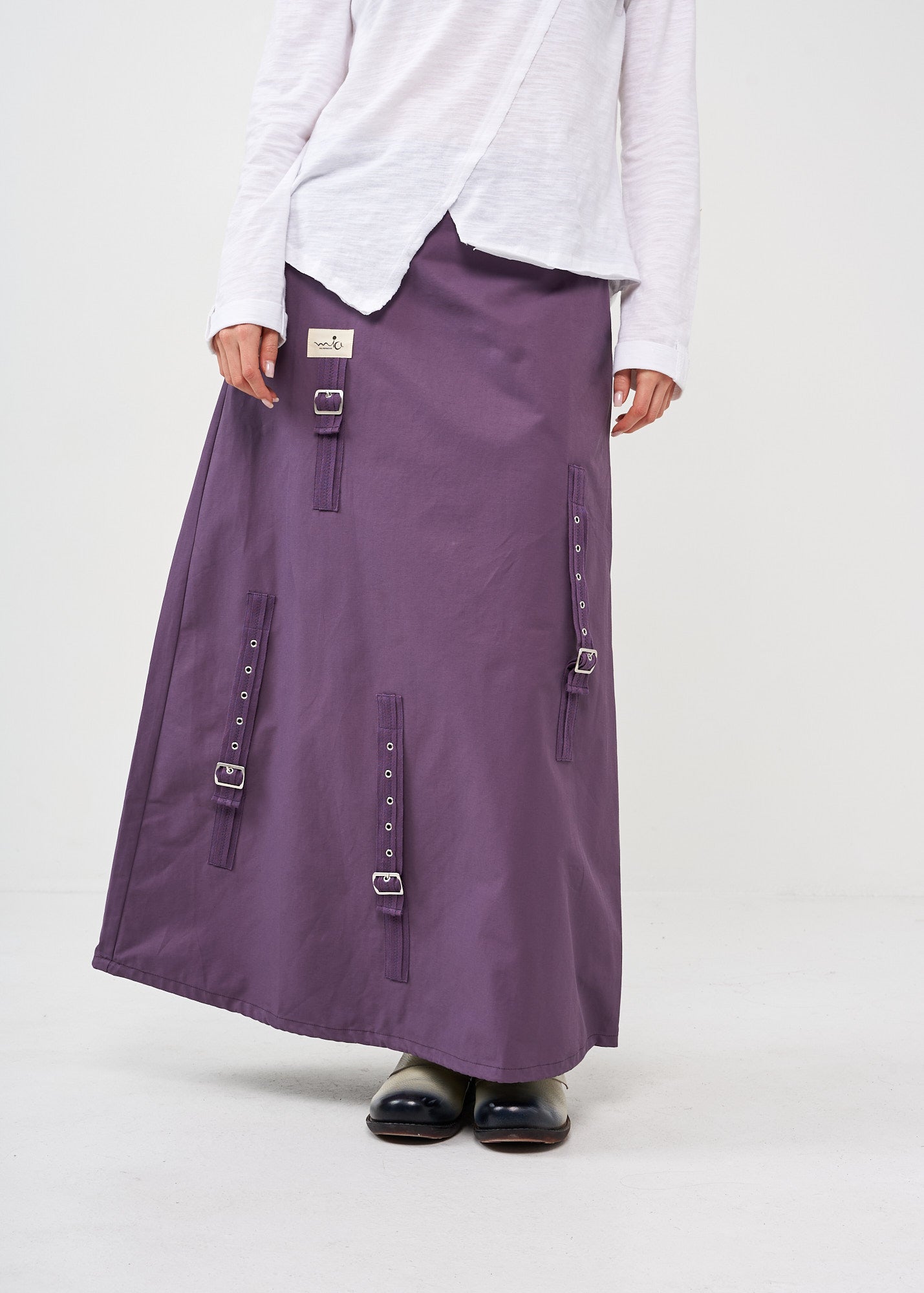 Purple Miya Logo Buckles Skirt