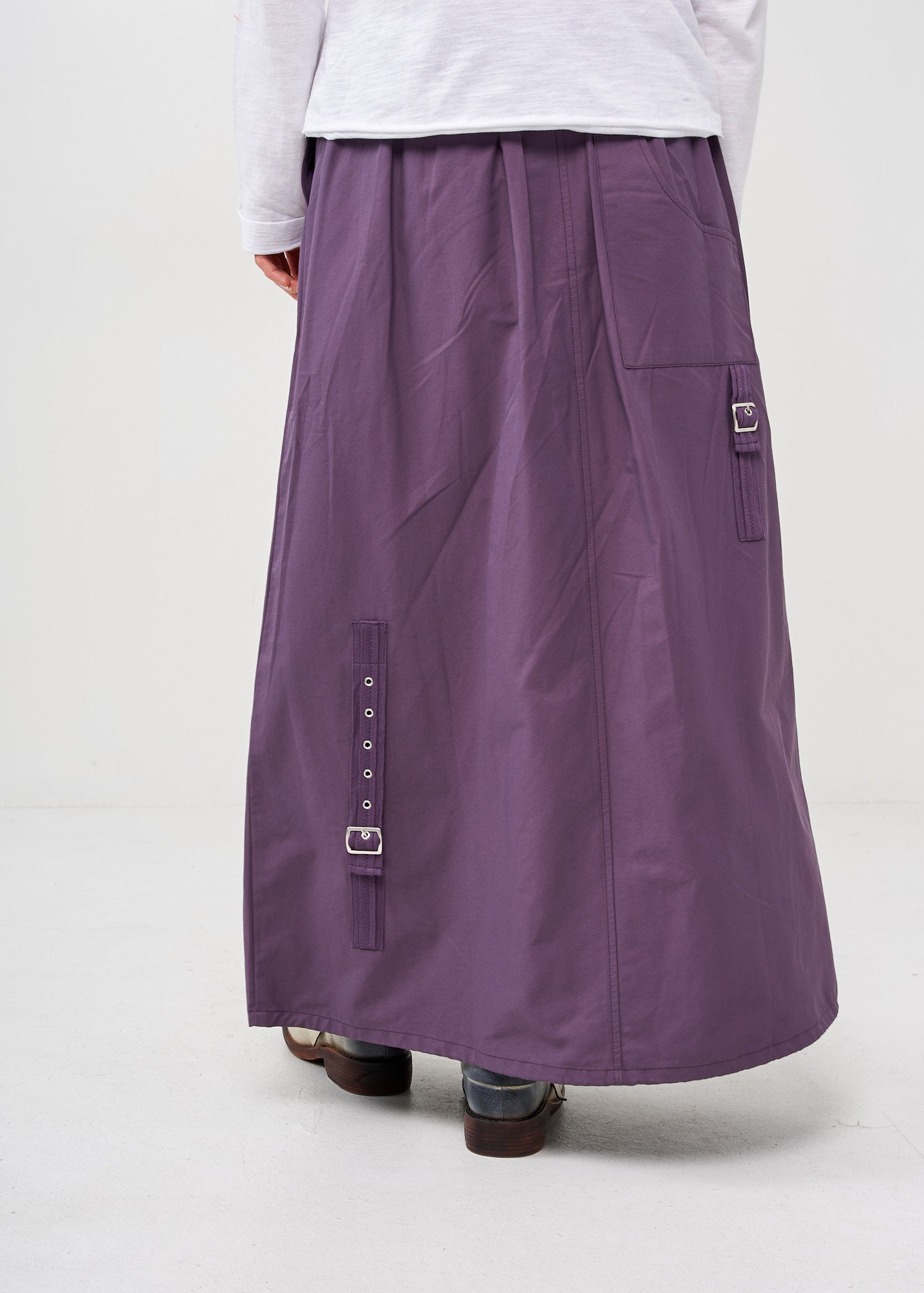 Purple Miya Logo Buckles Skirt