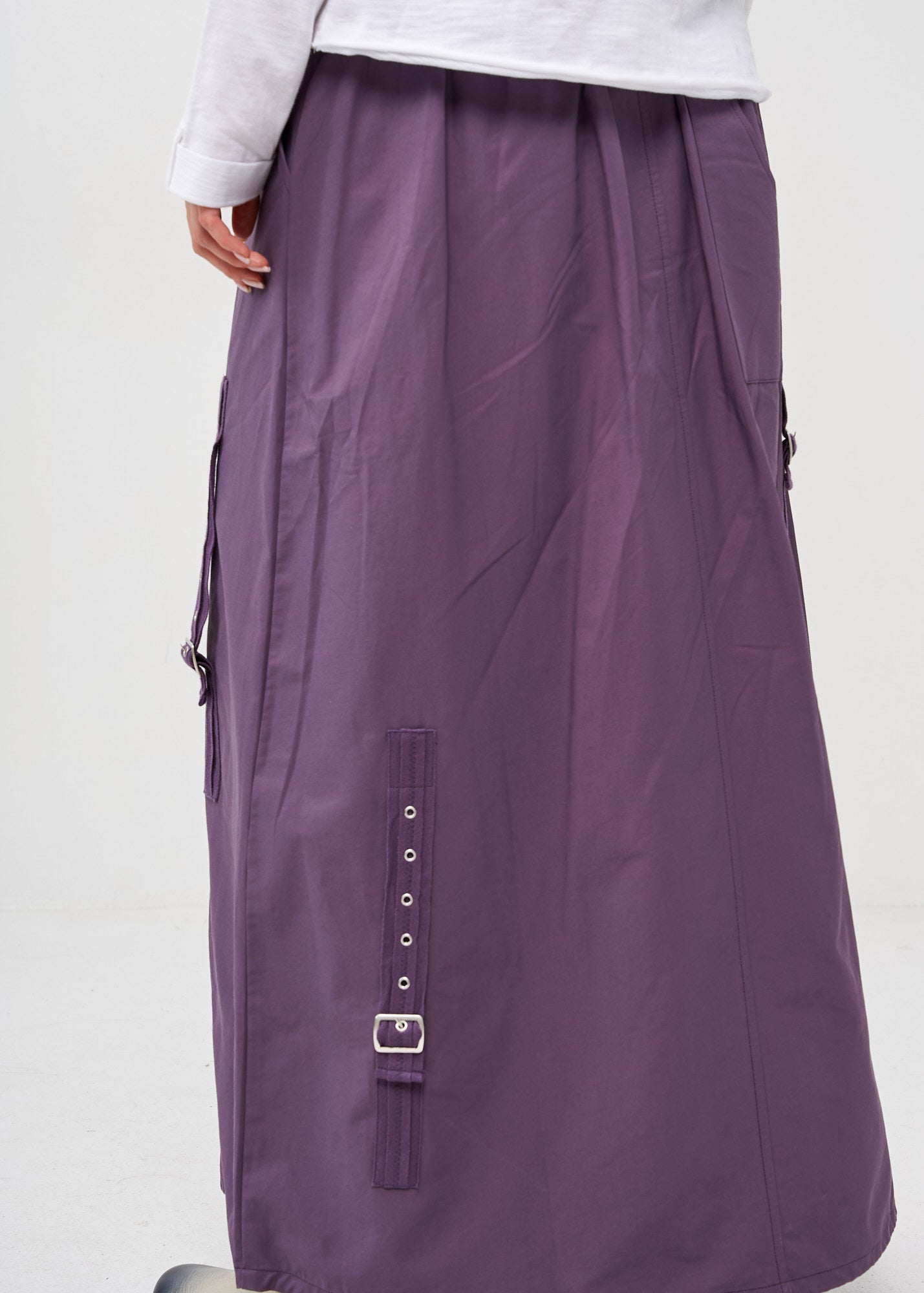 Purple Miya Logo Buckles Skirt