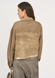 ג'קט חולצה בצביעת ווש חום