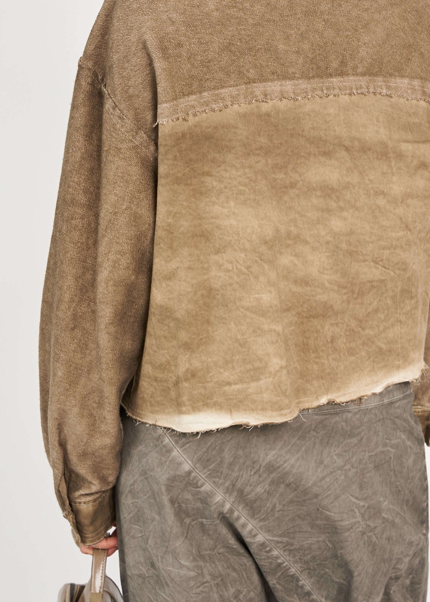 ג'קט חולצה בצביעת ווש חום