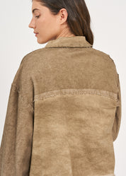 ג'קט חולצה בצביעת ווש חום