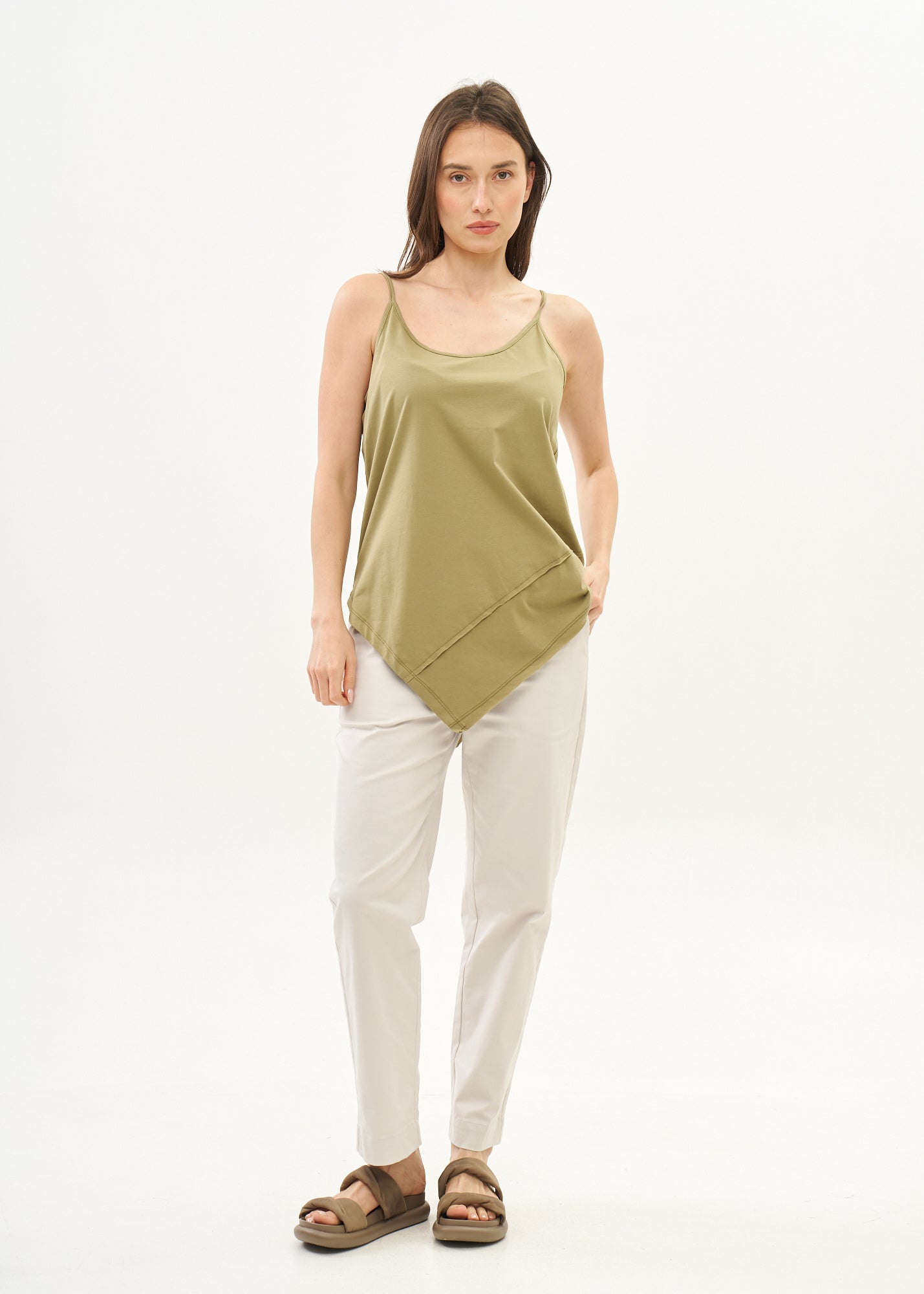 Spaghetti tank top Spitz Kadima green