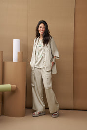 Delicate necklace with three blue beads