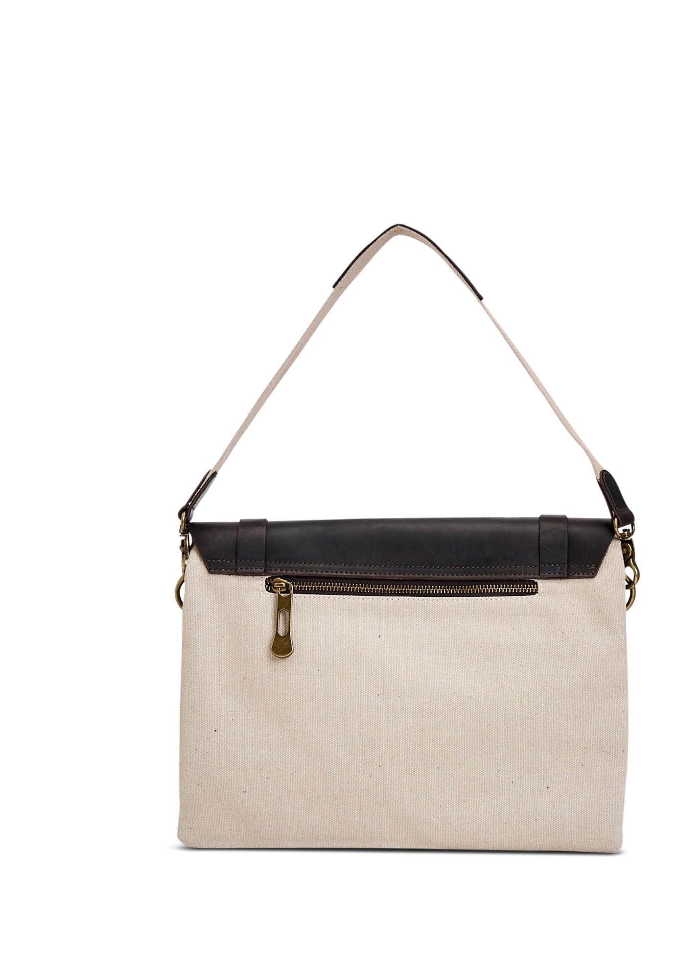 Medium canvas leather skin bag + 2 beige straps