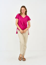 Turned key v-end shirt purple