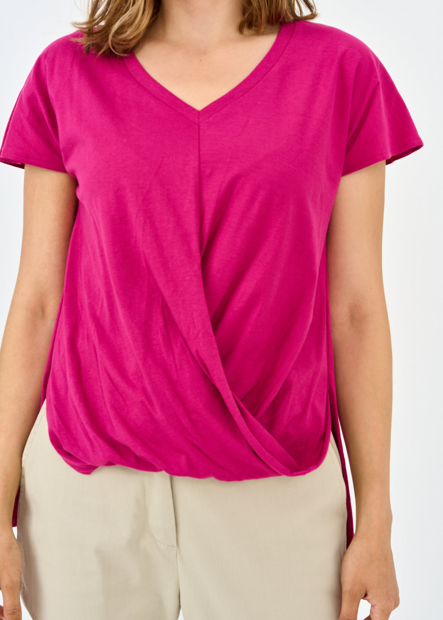 Turned key v-end shirt purple