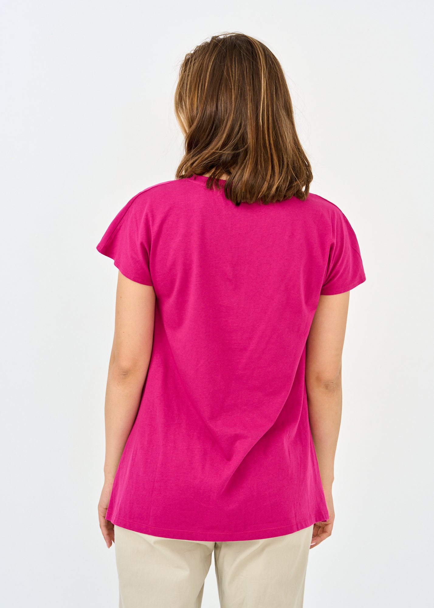 Turned key v-end shirt purple