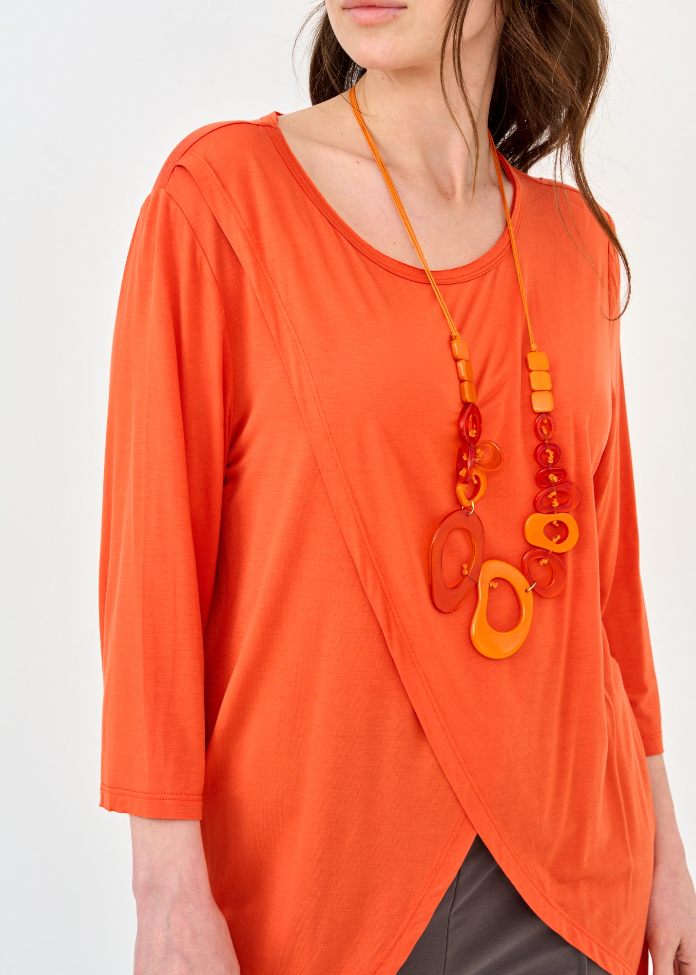 טוניקה שרוול קצר מעטפת כתום