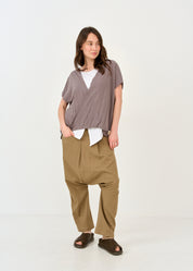 Dark gray round front thin knit shirt