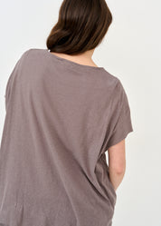 Dark gray round front thin knit shirt