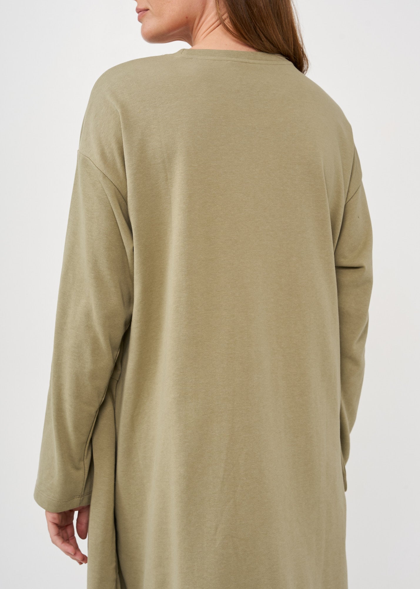 טוניקה שרוול ארוך רוכסן אלכסוני ירוק