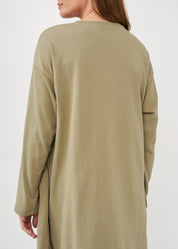 טוניקה שרוול ארוך רוכסן אלכסוני ירוק