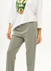 מכנסיים בוי טריקו עם כפתורים אפור