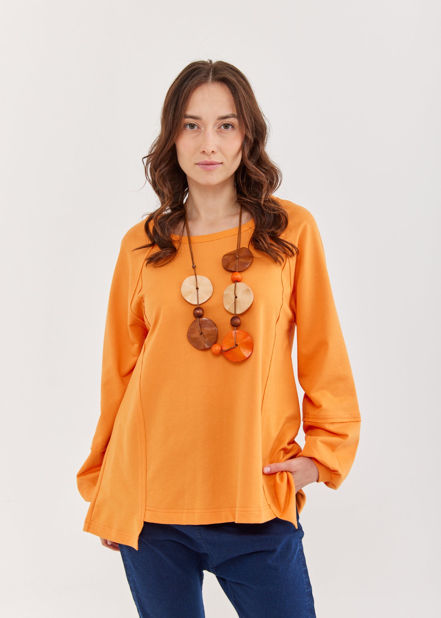 A shirt with cuts and puffy sleeves