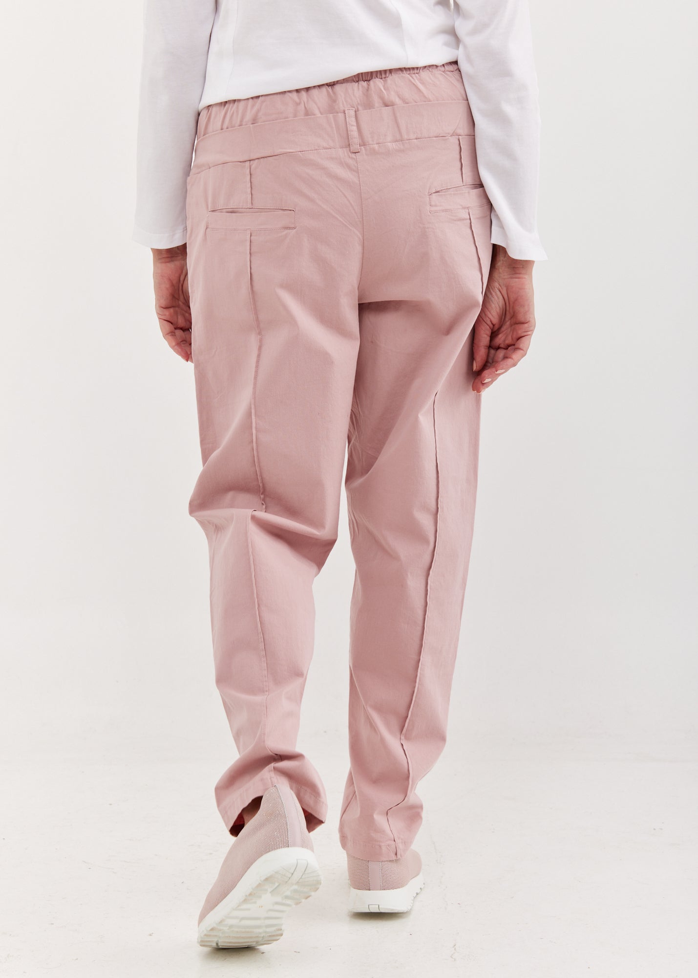 Pink double belt pants