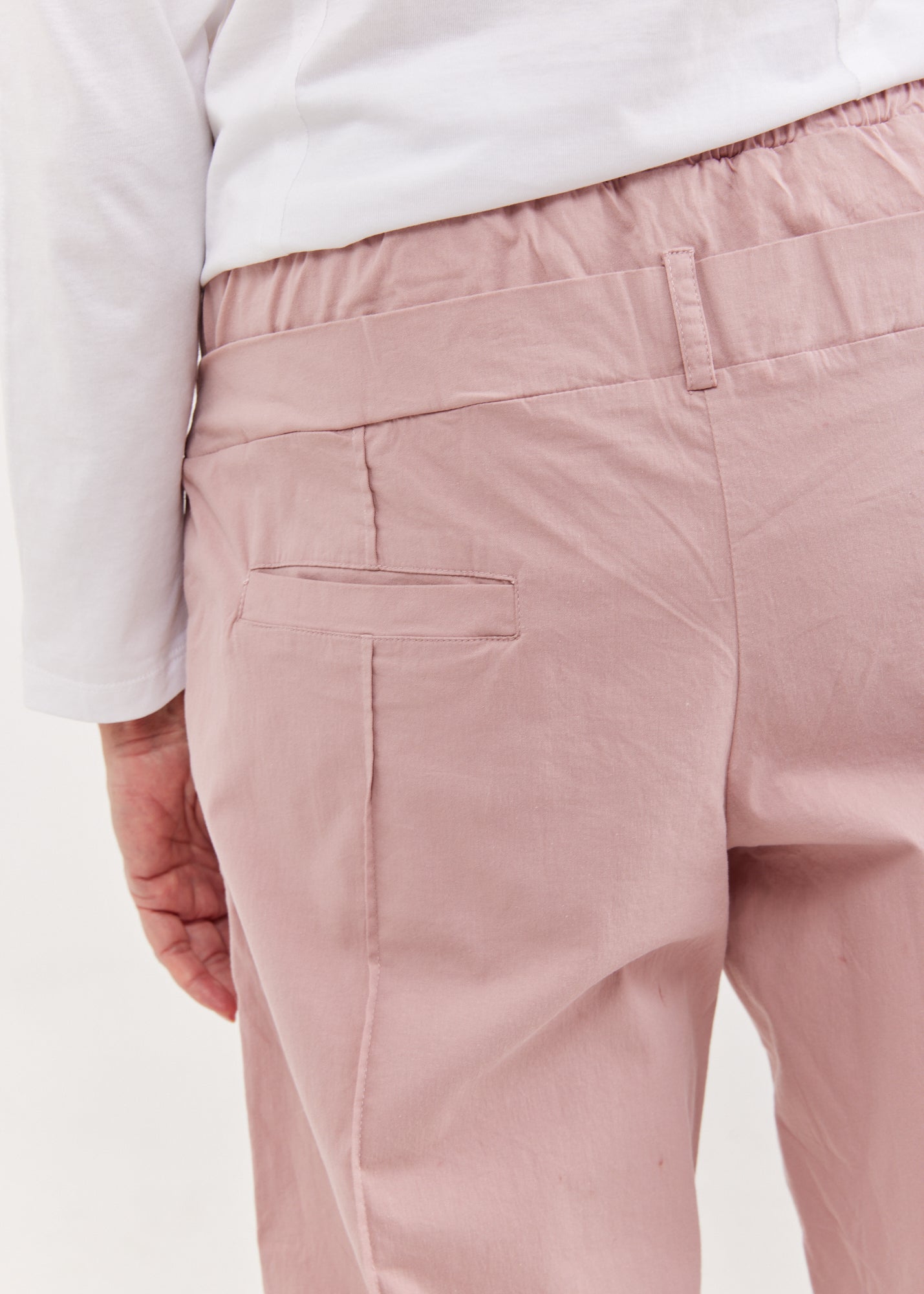 Pink double belt pants