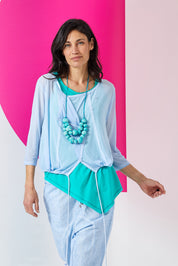 Necklace of purple mango wood beads