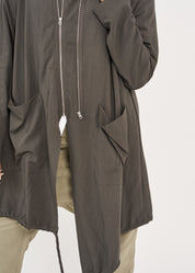 עליונית שרוול ארוך שני רוכסנים אפור כהה