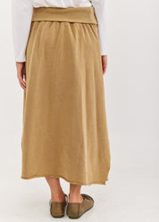 חצאית שכמיה קשירה מקדימה חום