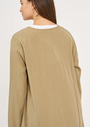 עליונית שרוול ארוך שני רוכסנים חום