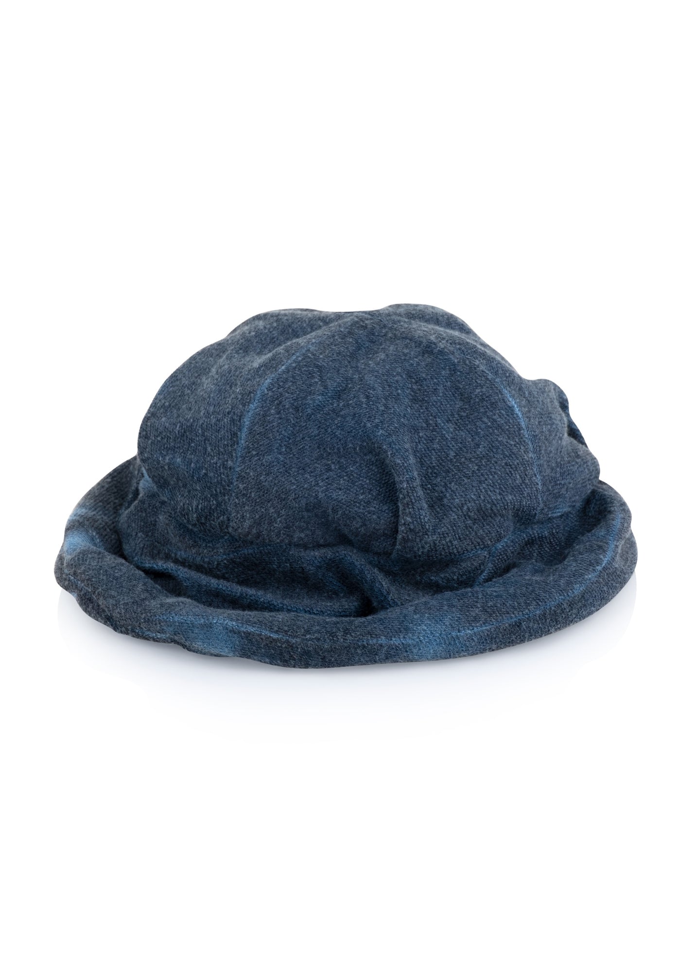Blue front fold-forward fabric hat