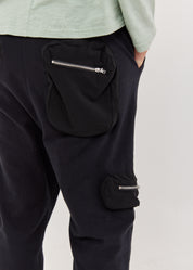 מכנסיים שילוב כיסי ניילון עם רוכסן שחור