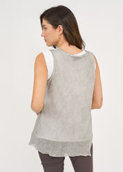 Wash mesh tank top with light gray tip extension Wash