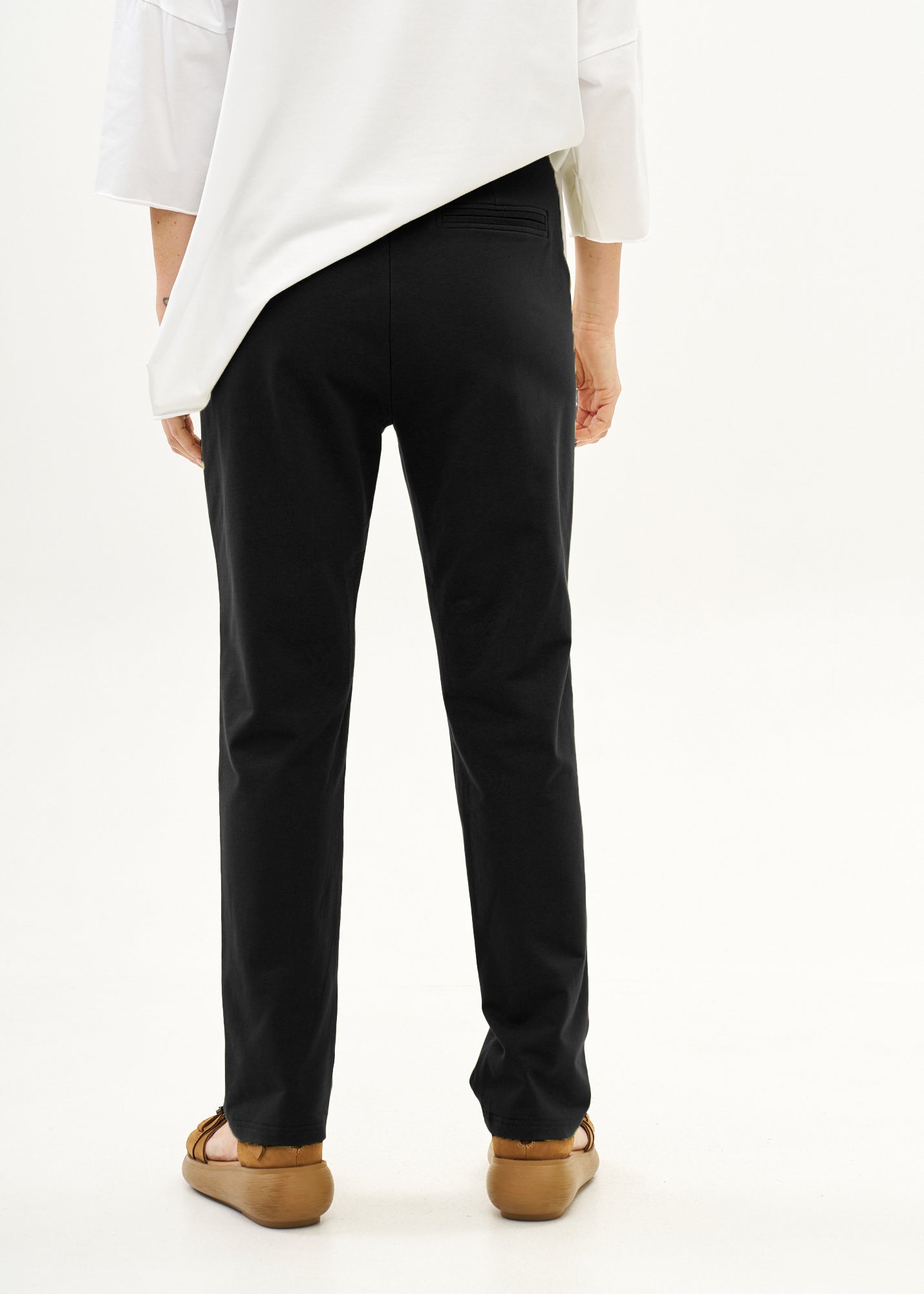 מכנסיים בוי טריקו עם כפתורים שחור