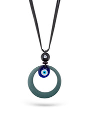 Two small green eyes necklace