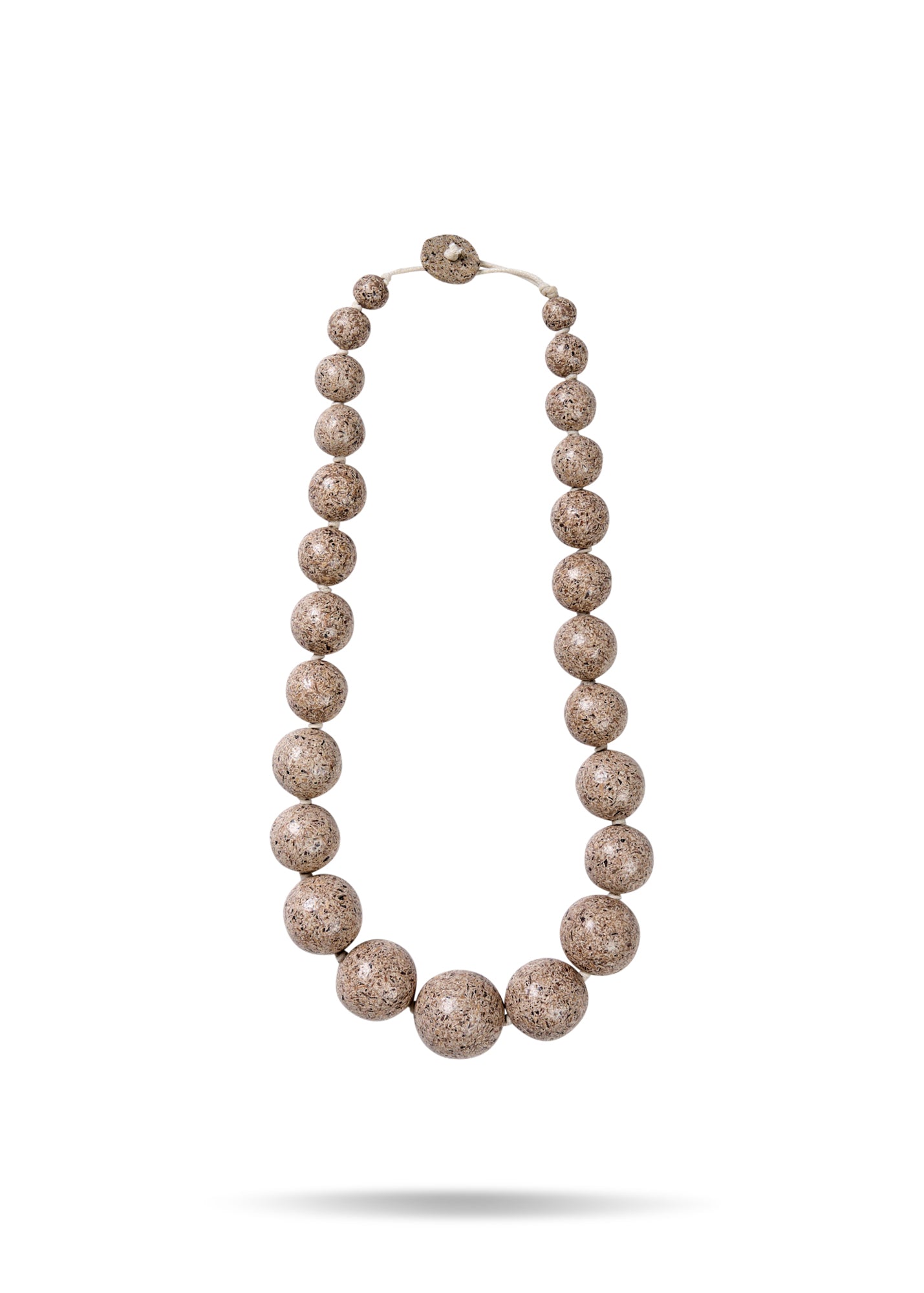 Short wood chip handmade necklace Stone