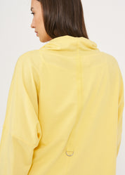 סווטשירט צווארון גולף שילוב בד אריג צהוב