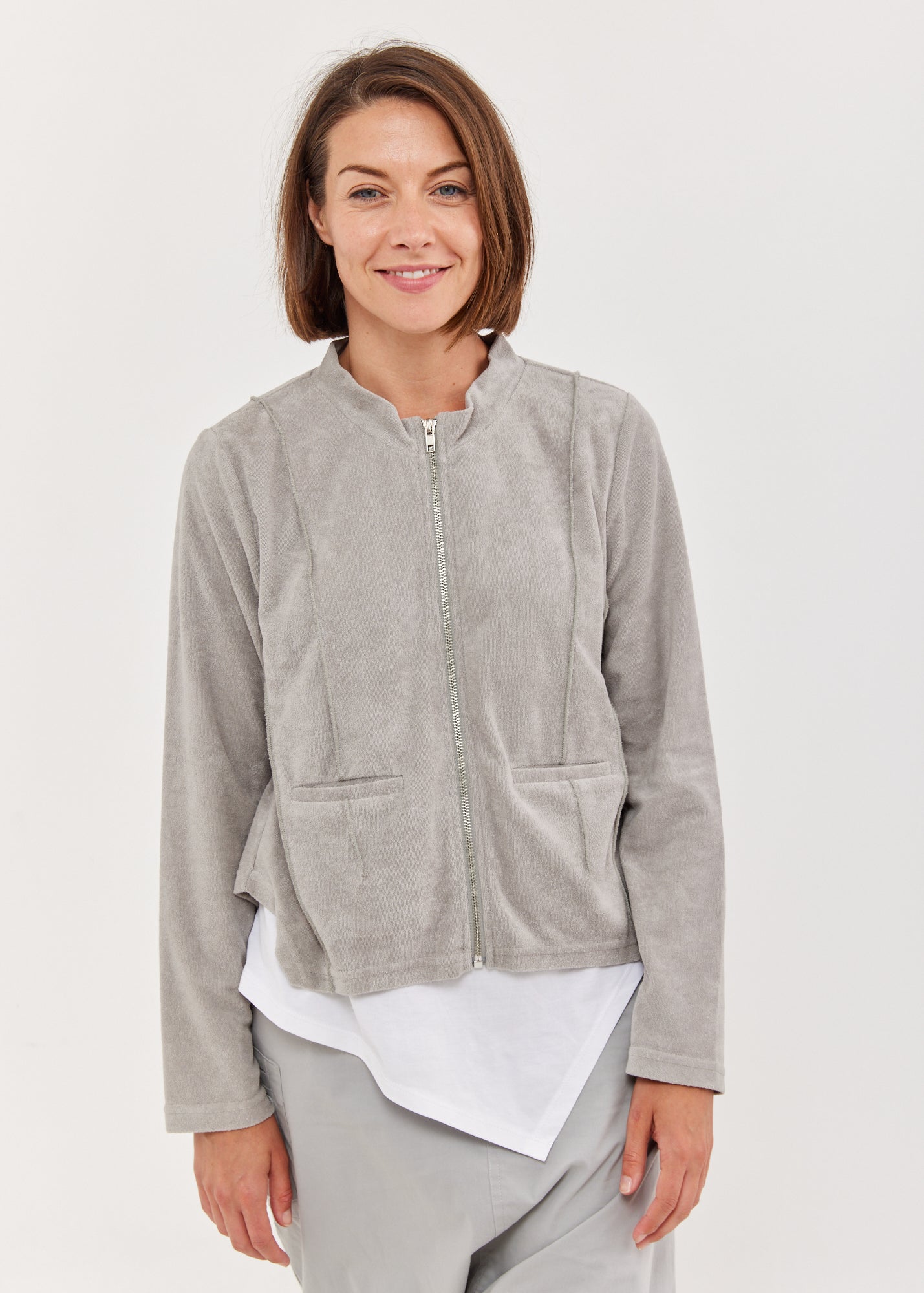 עליונית רוכסן קידמי עם טקסטורה סטון